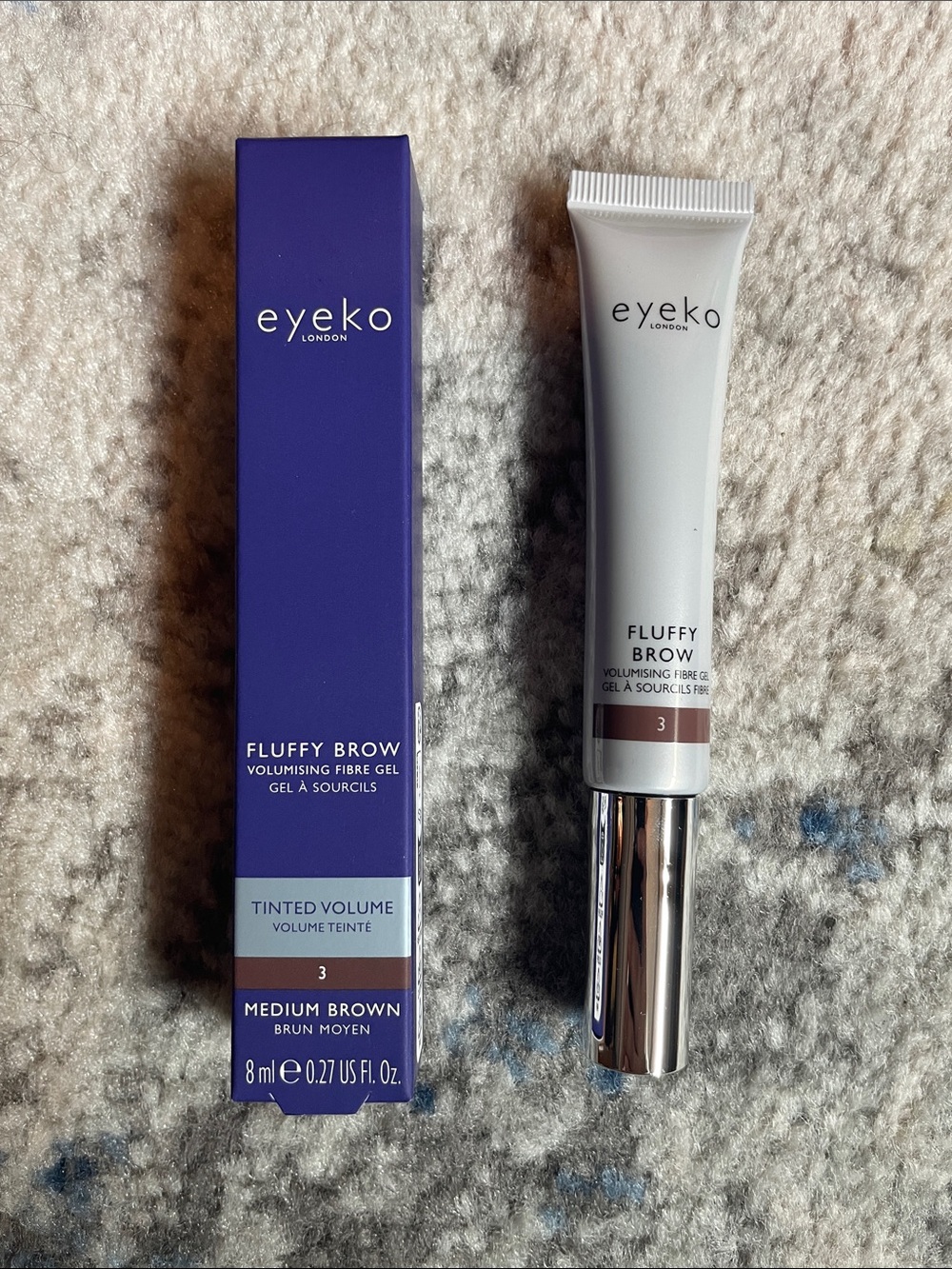 Eyeko Fluffy Brow Volumising Fibre Gel - Medium Brown (Purple Box)